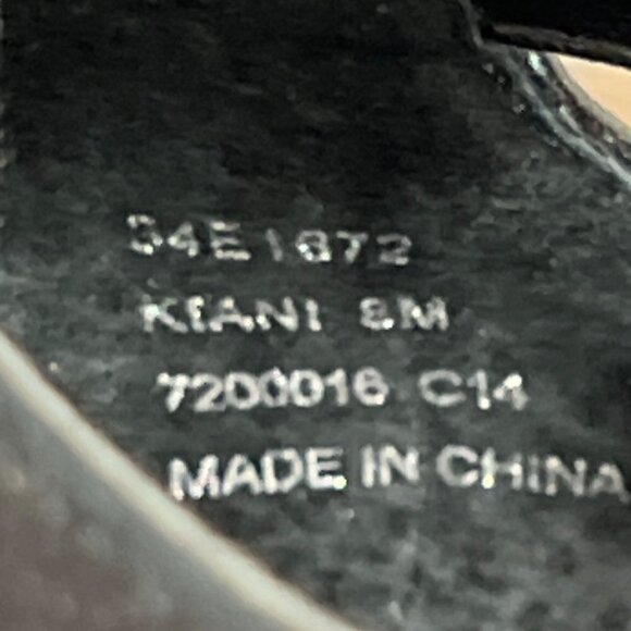 CALVIN KLEIN Kiani Peep Toe Suede Heels Black Sz 8 EUC - Picture 8 of 8